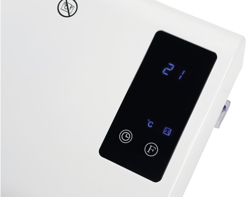 Detaljvy av en värmare med digital display