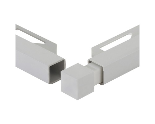 Hörnstycke DURAL Squareline PVC silvergrå 9mm