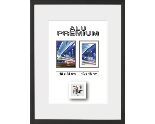 Aluminiumram THE WALL Duo svart 18x24cm