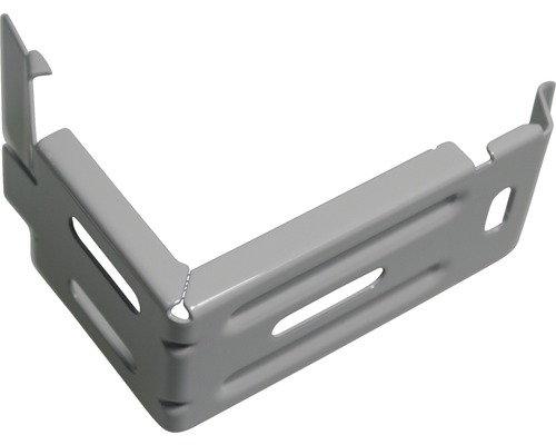 Vinkelbeslag av metall med hål för fastsättning