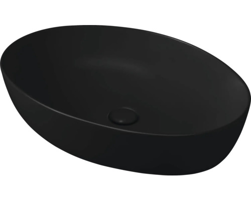 Svart tvättställ för bänkskiva i keramik