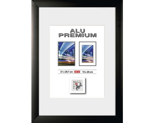 Aluminiumram THE WALL Quattro aluminium svart 21x29,7cm