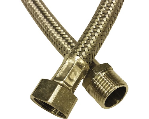 Anslutningsslang Flexpex rostfritt stål 200 mm invändig/utvändig R10 SF-HB81002 Flexibel pansarslang med anslutningsskruv