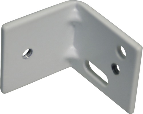 Vinkelbeslag av metall med fästhål