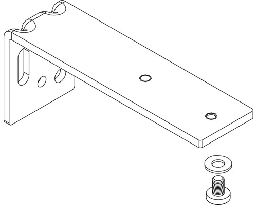 Väggfäste med skruv och bricka