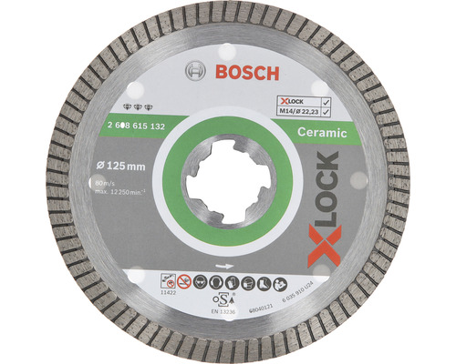 Diamantkapskiva BOSCH PROFESSIONAL Best for Ceramic Ø 125x22,23mm X-LOCK-fäste Bosch keramisk kapskiva med en diameter på 125 mm för vinkelslipar med X-Lock-fäste