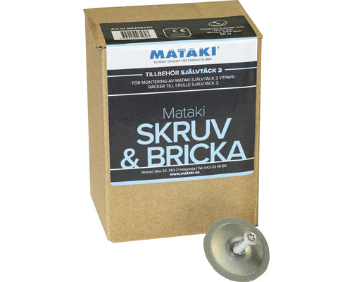 Mataki skruvar och brickor i en förpackning