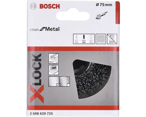 Bosch X-Lock stålborste, 75 mm diameter