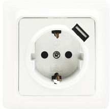 Vägguttag MALMBERGS Gamma 1-vägs och 1xUSB