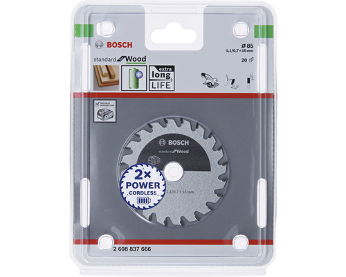 Bosch cirkelsågblad Standard for Wood, diameter 85 millimeter