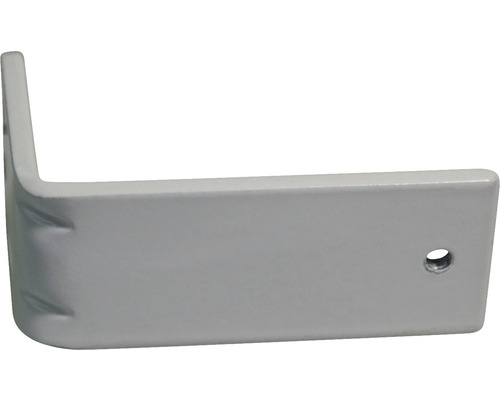 Vinkelbeslag av metall med fästhål