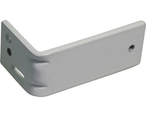 Vinkelbeslag av metall med fästhål