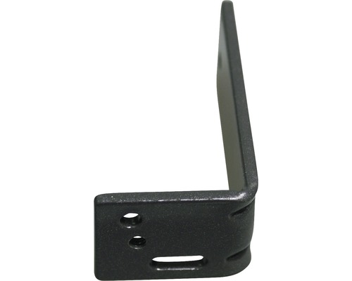 Vinkelbeslag av metall med fästhål