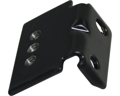 Svart vinkelbeslag med fästhål