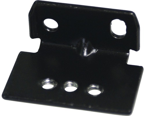 Vinkelbeslag av metall med skruvhål