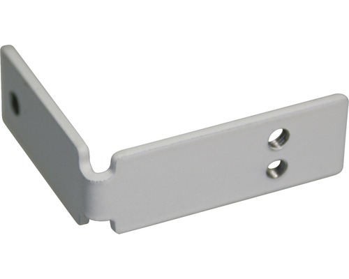 Vinkelbeslag med två hål på ena sidan och ett hål på den andra sidan