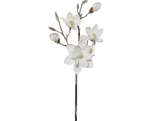 Konstgjord blomma magnolia med snö 92cm