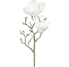 Konstgjord blomma magnolia frostad 63cm vit