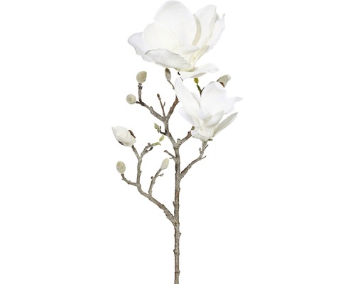 Konstgjord blomma magnolia frostad 63cm vit