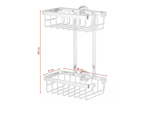 Hörnhylla med två hyllor, höjd 26 cm
