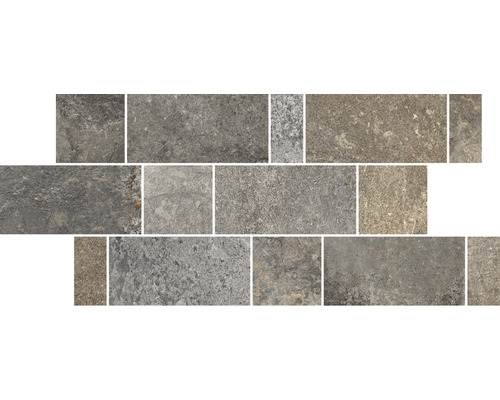 Kakelmönster med olika gråtoner och texturer