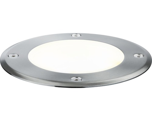 Rund infälld markspotlight i metall med LED-ljus