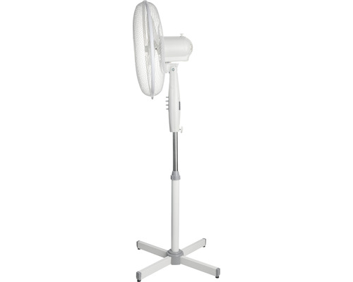 Vit golvfläkt med skyddsgaller