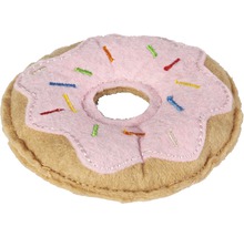 Kattleksak KARLIE textil donut 7,5cm rosa-thumb-0