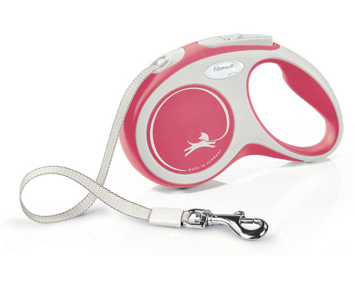 Flexi rullkoppel med band och karbinhake för hundar