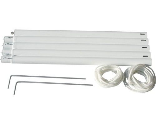 Tältstångset med spännlinor och pinnar