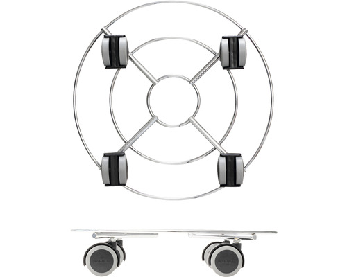 Växtrulle av metall med hjul