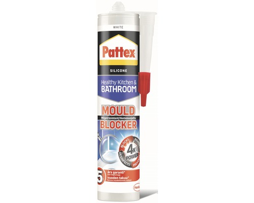 Våtrumssilikon PATTEX anti-mögel vit 300 ml