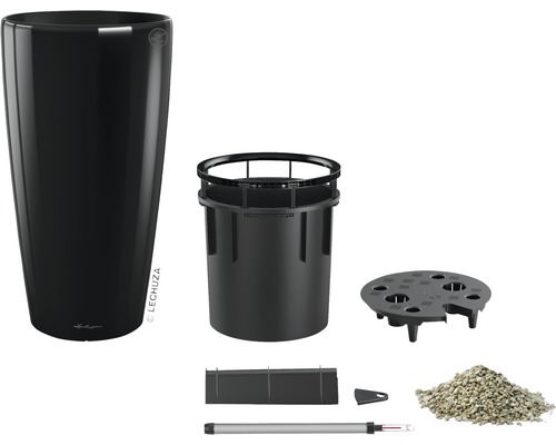 Blomkruka med bevattningssystem och tillbehör