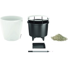 Självvattnande blomkruka LECHUZA Classico LS plast Ø28x26cm vit inkl. substrat