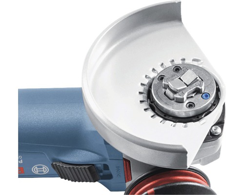 Detaljvy av en vinkelslip med skyddskåpa