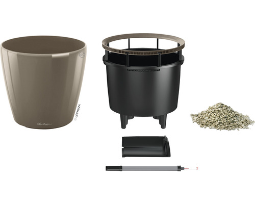 Blomkruka med bevattningssystem och tillbehör