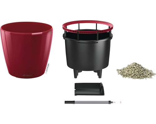 Komplett Lechuza Classico 21 bevattningsset med ytterkruka, innerkruka, vattennivåindikator och växtsubstrat