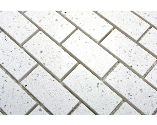 Rektangulära vita mosaikplattor av stengods