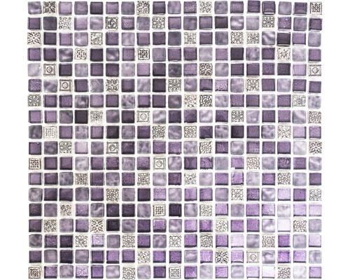 Mosaik glas natursten XCM M970 30,5x32,2 cm lila