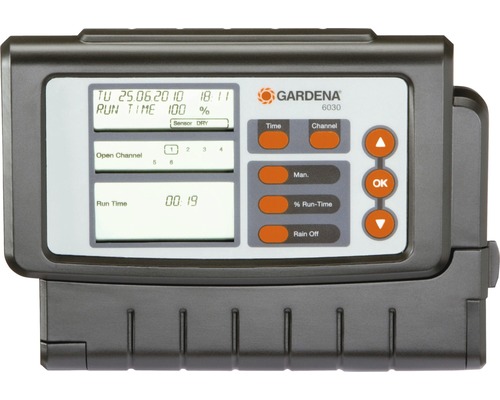 Gardena 6030 bevattningskontroll med display och kontrollknappar