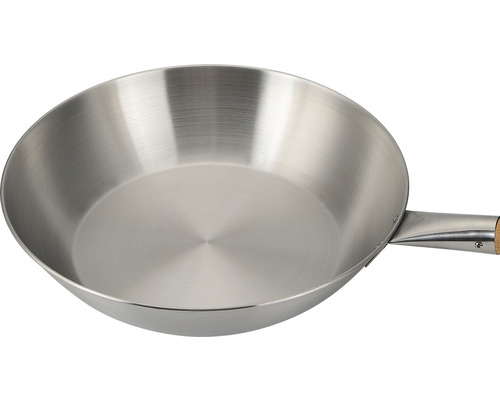 Metallpanna med trähandtag