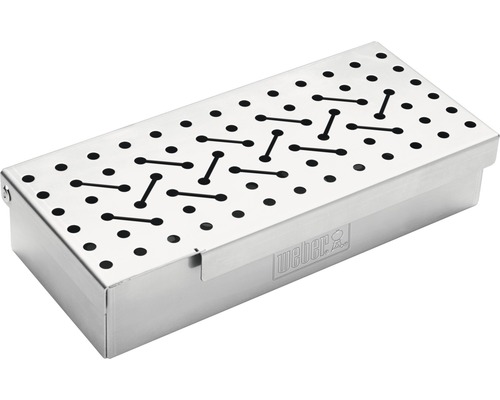 Röklåda i rostfritt stål med hål för grill