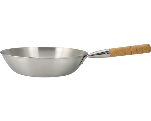 Metallpanna med trähandtag