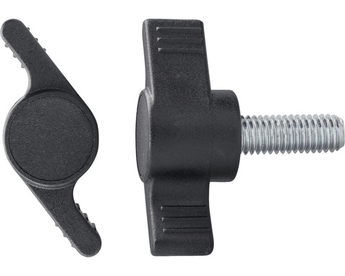 Vingskruv DRESSELHAUS svart Ø48mm 6x14mm Två låsskruvar med vinggrepp