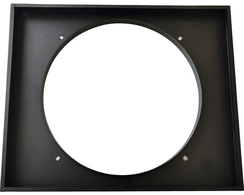 Fyrkantig metallram med cirkulär utskärning