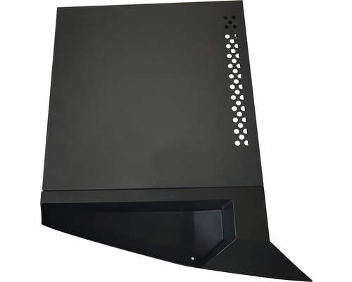 Svart datorchassidel med perforeringar för förbättrad ventilation