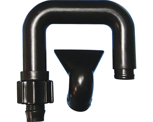 Svart dammavlopp och överströmningsböj för trädgårdsdammar