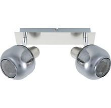 Taklampa med två spotlights i metall