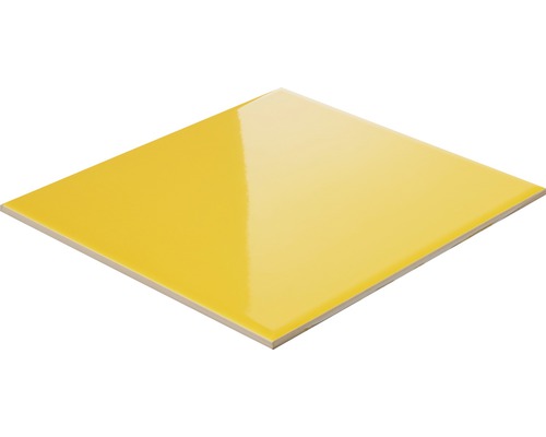Gul kvadratisk keramisk platta
