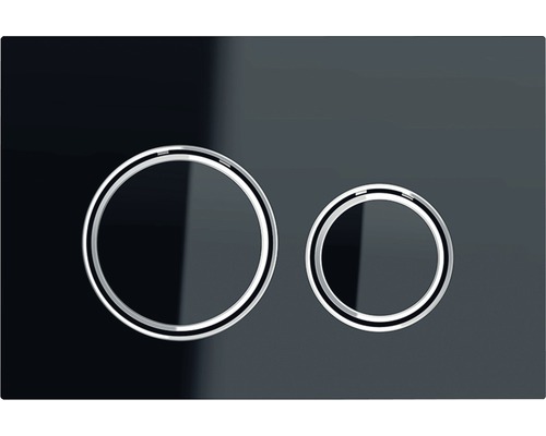 Spolplatta GEBERIT Sigma21 svart/krom blank glas/metall 246x164 mm 7832226 WC-manöverpanel med två knappar